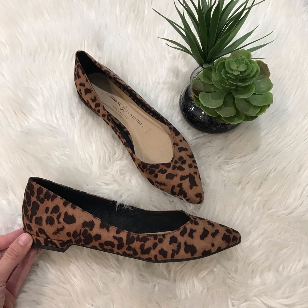 Chinese Laundry Leopard Print Pointed Toe Flats - image 2